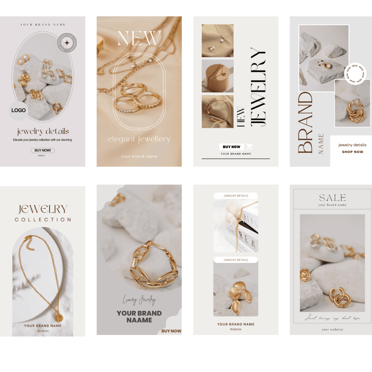 31 Jewelry Instagram Story Templates | Aesthetic Instagram Feed