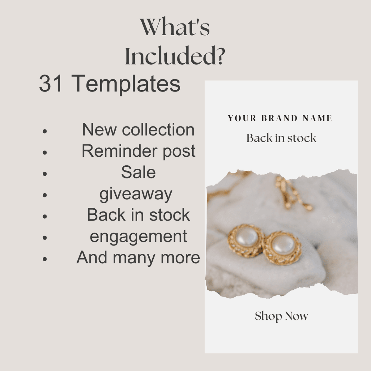 31 Jewelry Instagram Story Templates | Aesthetic Instagram Feed