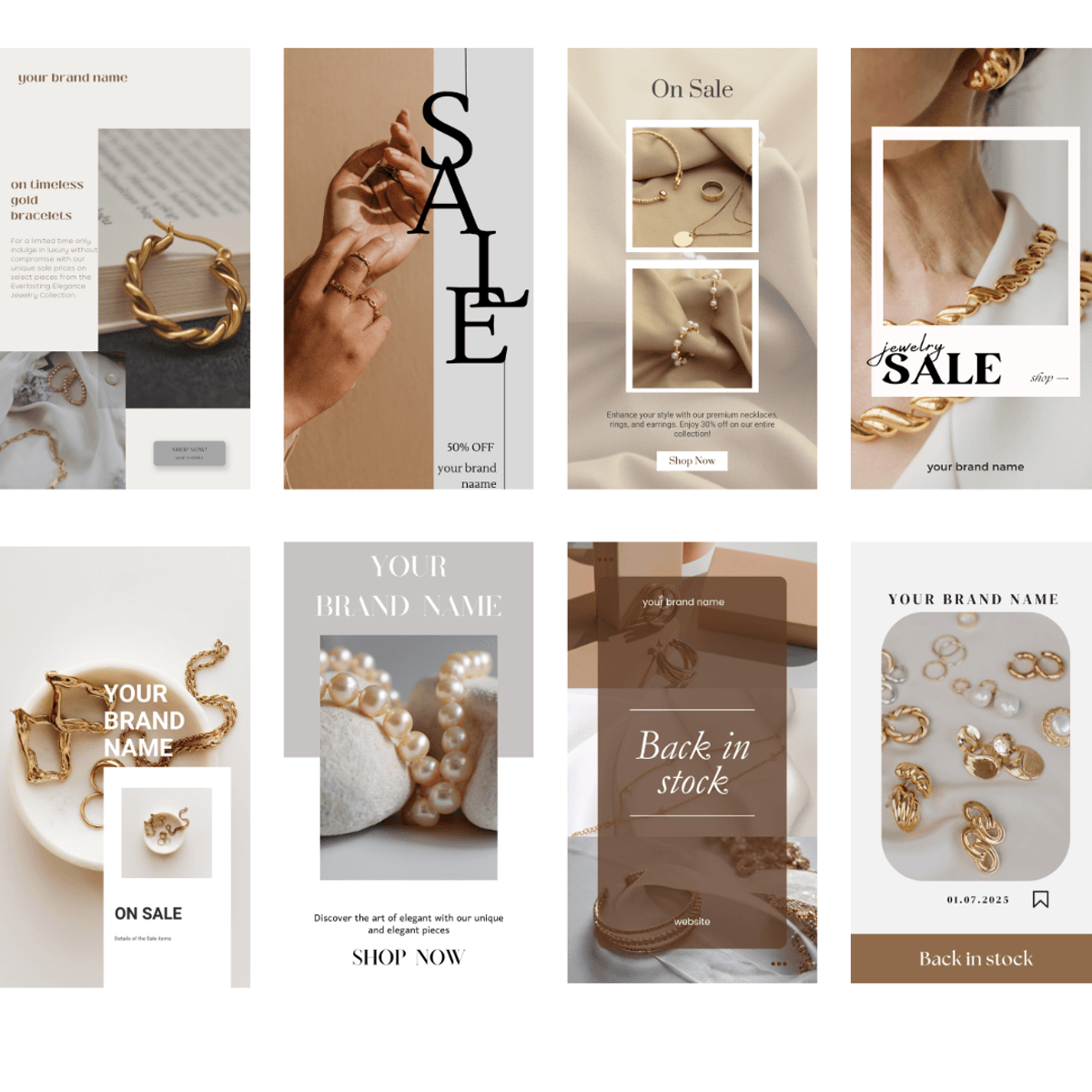 31 Jewelry Instagram Story Templates | Aesthetic Instagram Feed