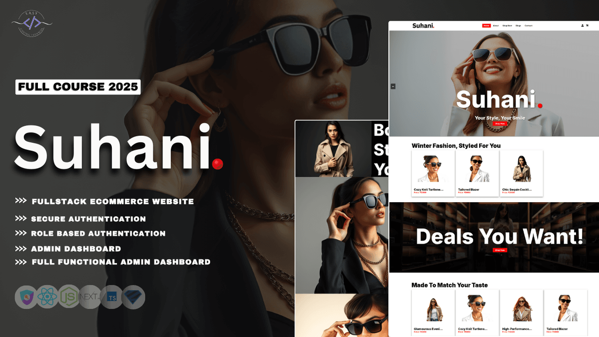 Fullstack Ecommerce Website Using NEXT.JS, TS 2025