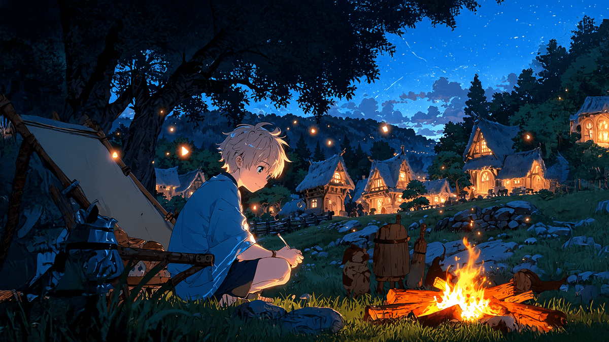 [Wallpaper] camping under the starlight 🏕️🌌