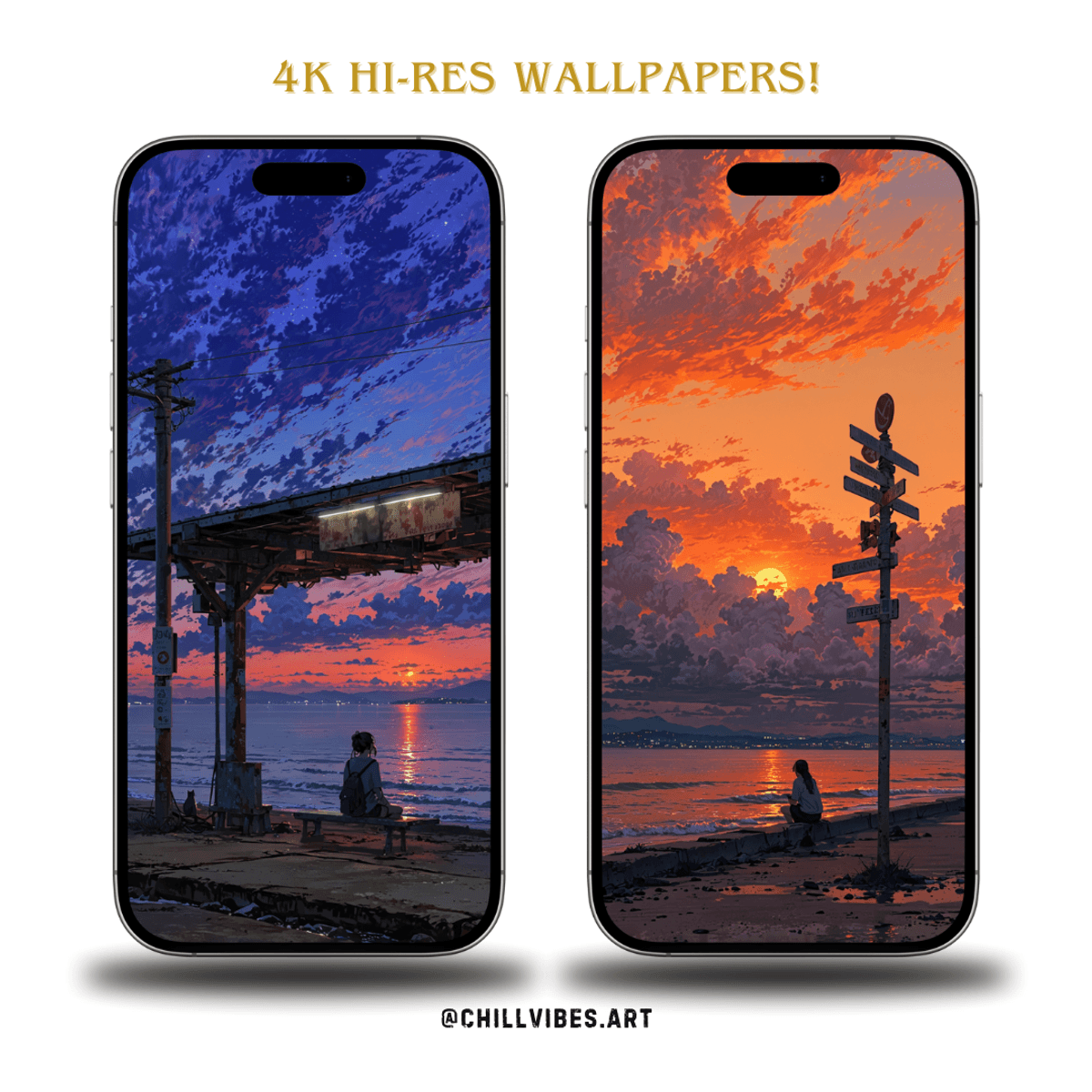 Scenic Sunset 4K Wallpapers (Pack of 2) ✨