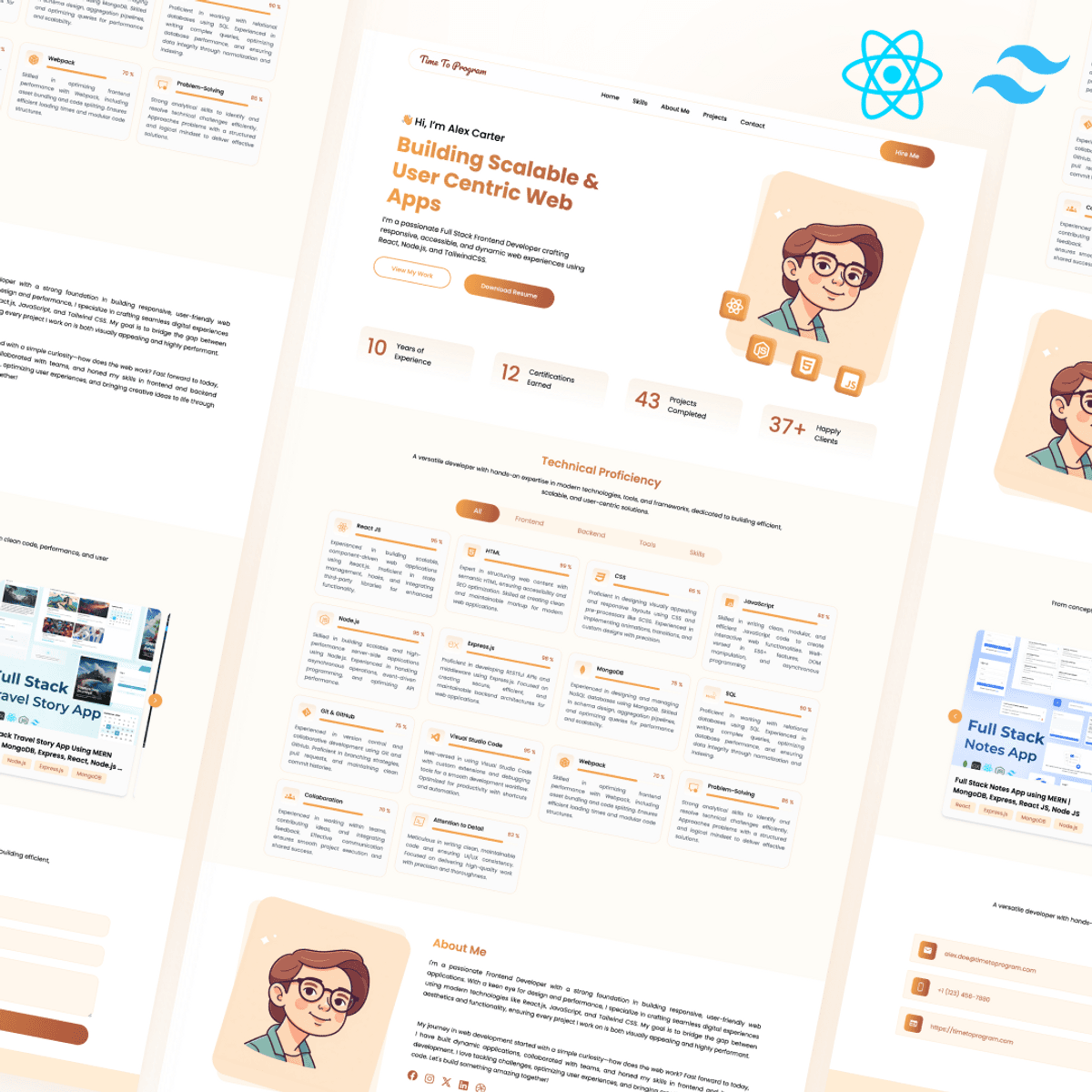 Responsive Portfolio Website built with React JS & Tailwind CSS ...