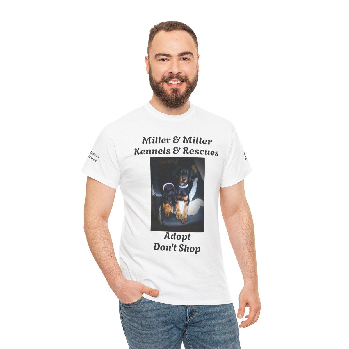Adopt Don't Shop Tee - Unisex Cotton T-Shirt for Dog Lovers