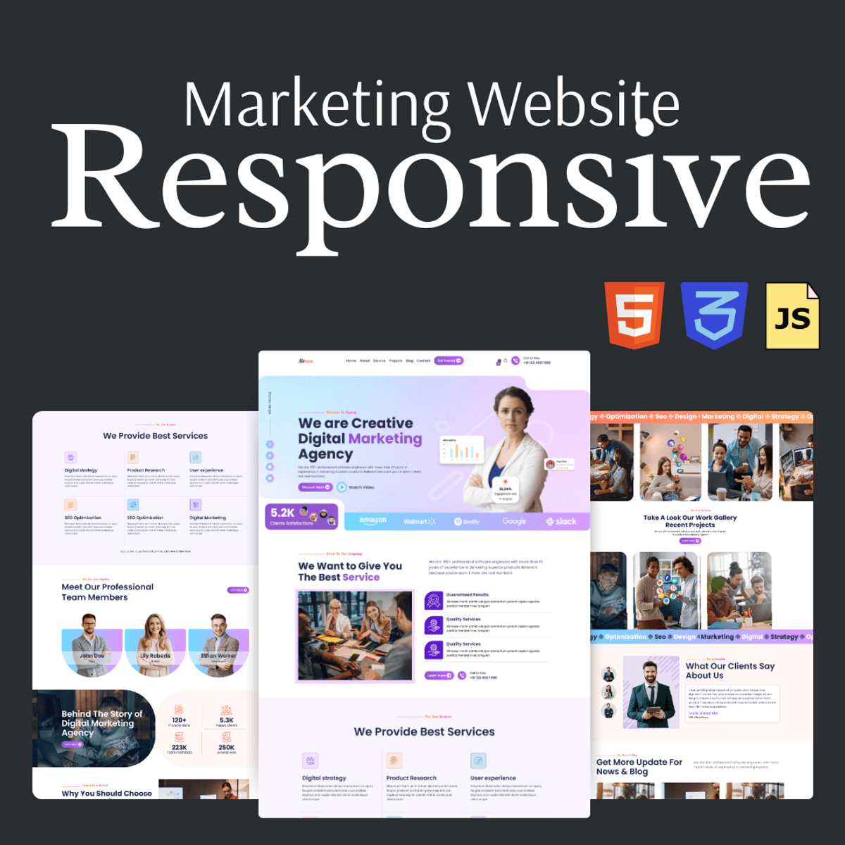 Responsive Business Website Design Template HTML CSS and JavaScript 💻