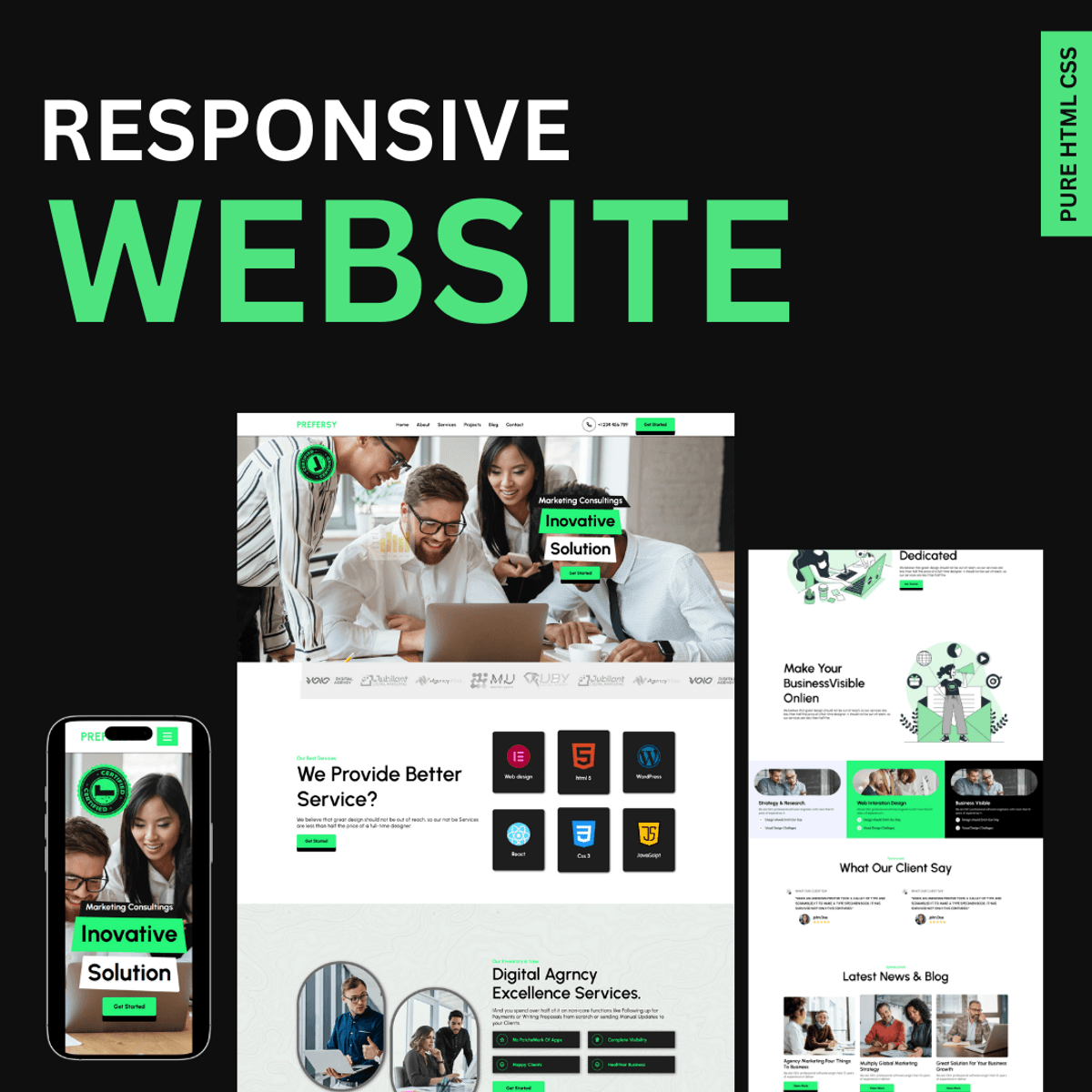 Business Website Design Template HTML CSS and JavaScript 💻