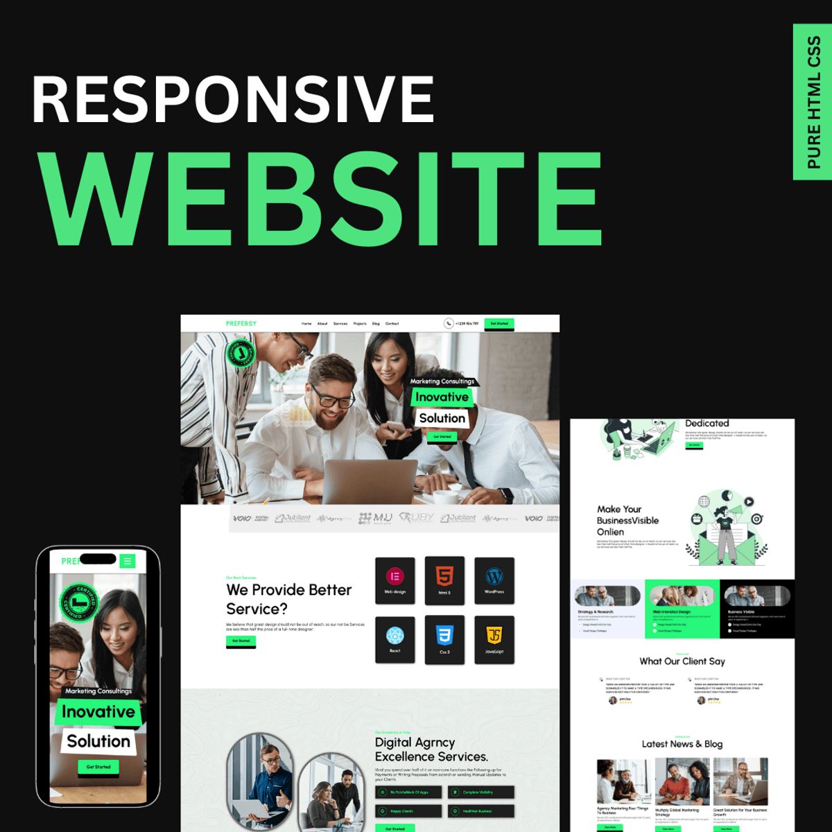 Business Website Design Template HTML CSS and JavaScript 💻 — K2infocom ...