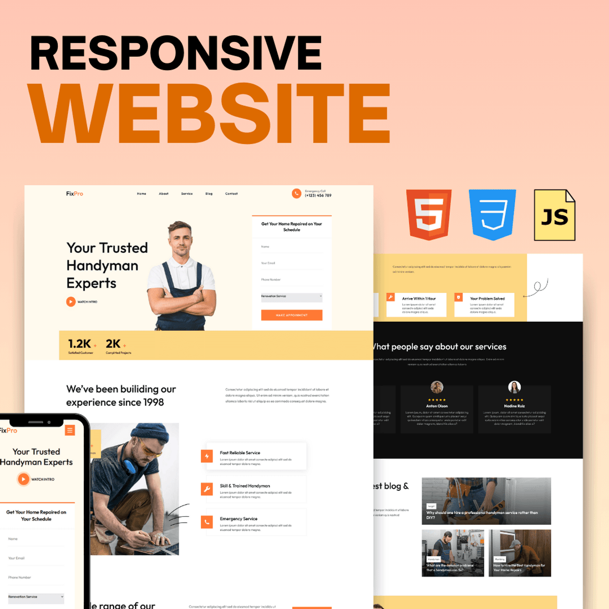 Business Landing Page Website Design Template HTML CSS and JavaScript