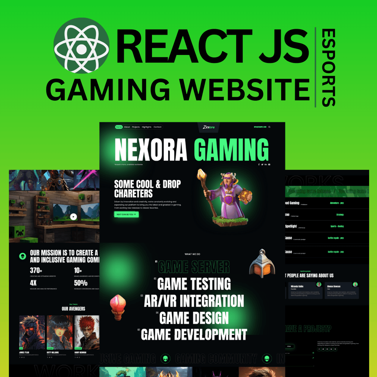React Js Project : A eSports Gaming Website Template Design