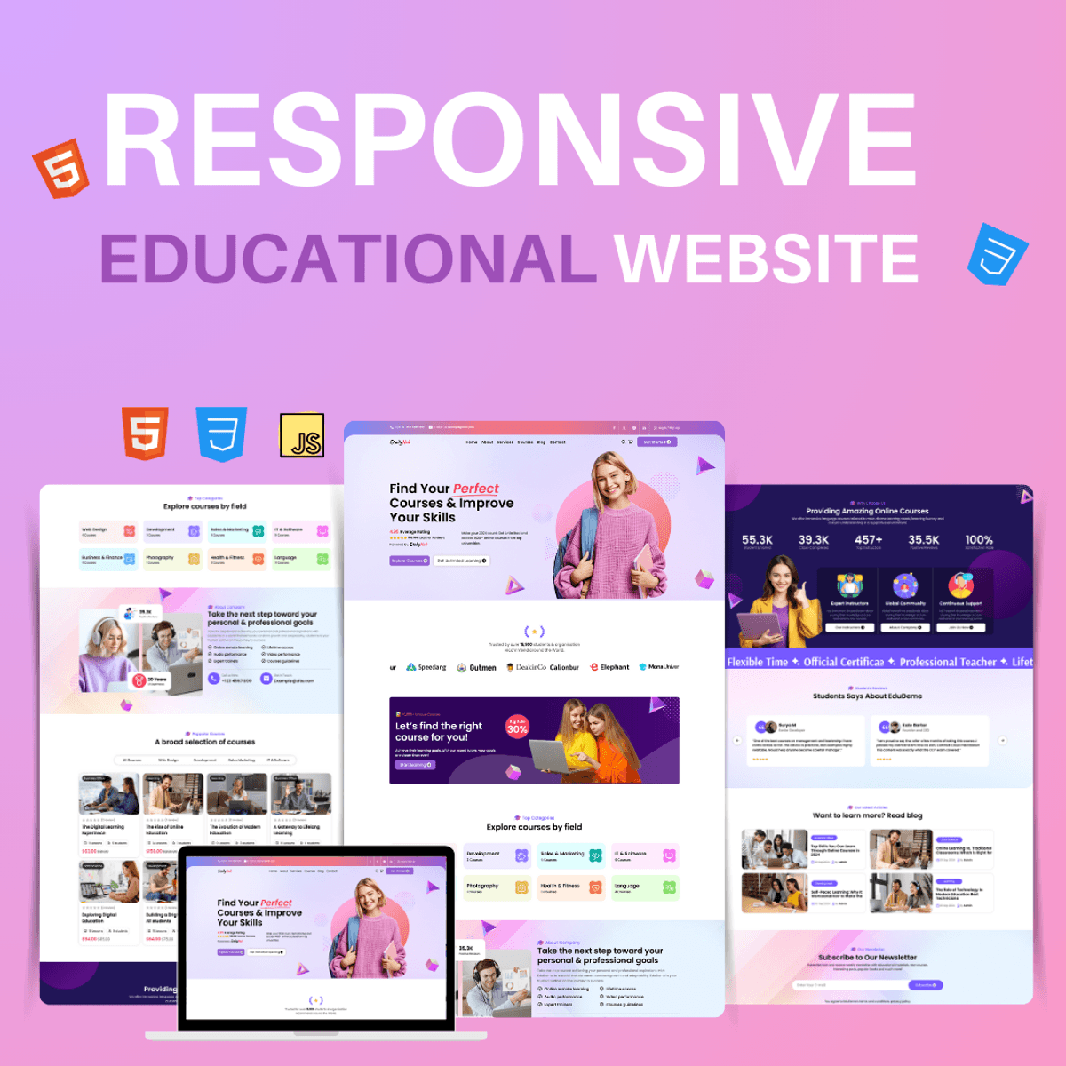 Modern Educational Landing Page - Source Code & Learning Resources 🚀
