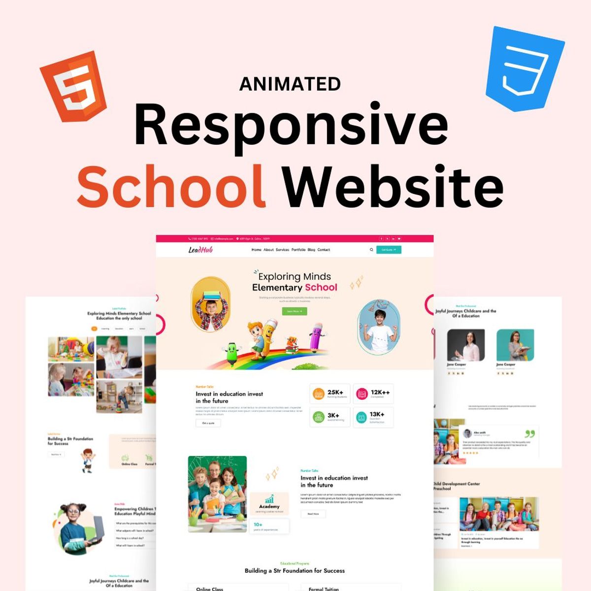 Responsive School Website Template | HTML CSS and JavaScript