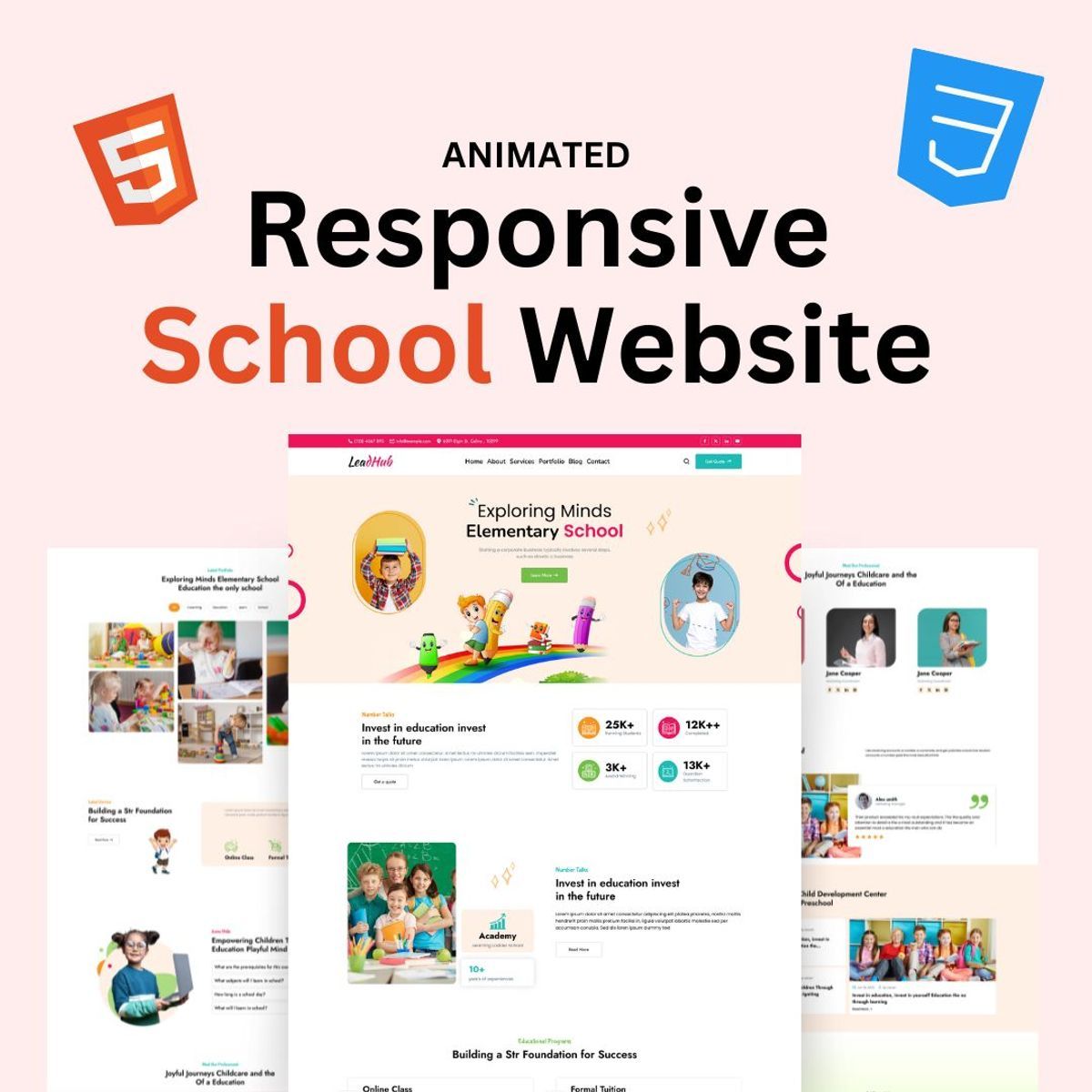 Responsive School Website Template | HTML CSS and JavaScript ...