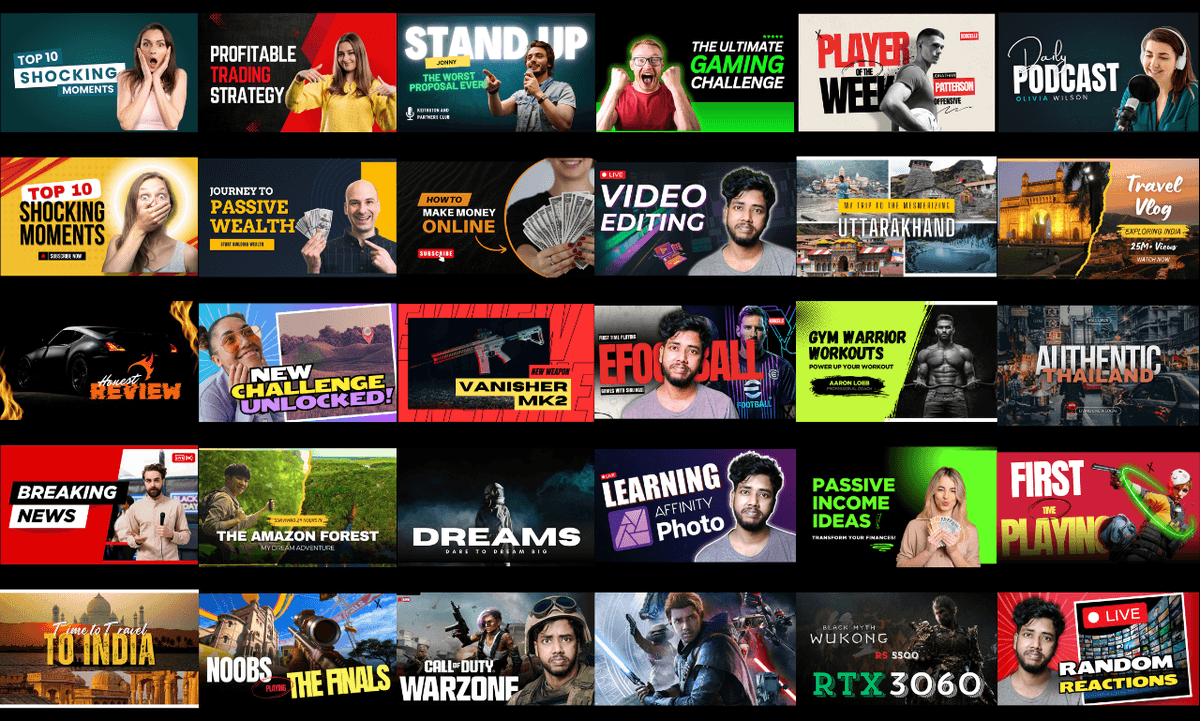 YouTube Thumbnail Templates
