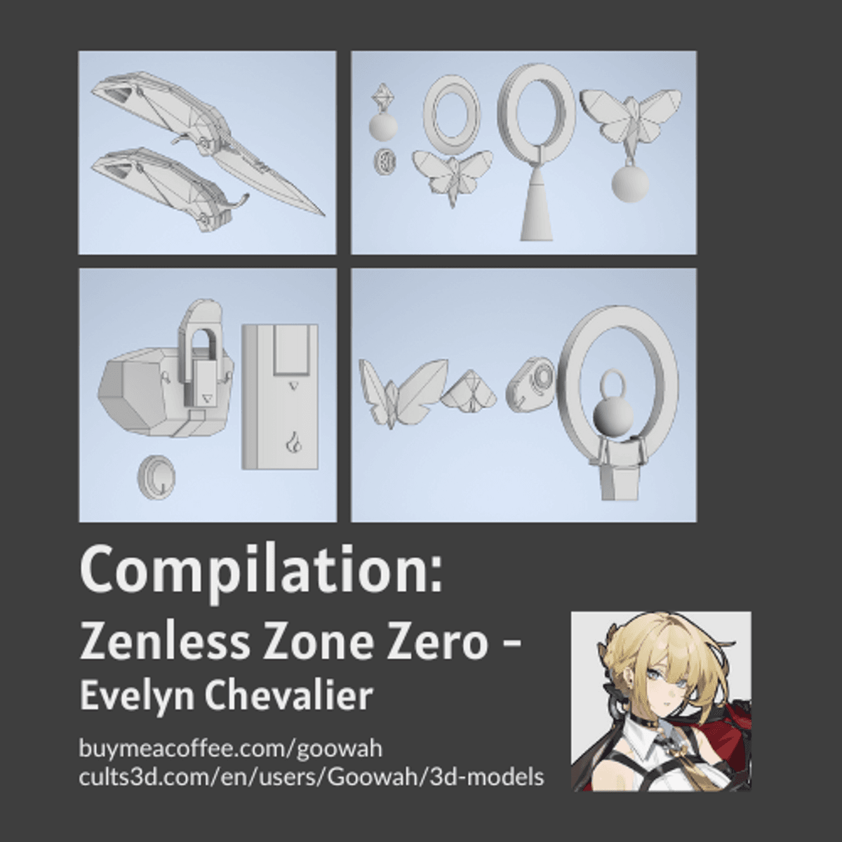 Zenless Zone Zero - Evelyn Chevalier related accessories compilation