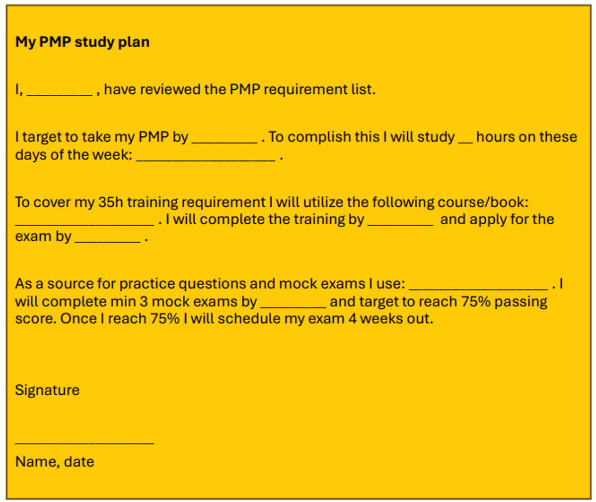 PMP Study Plan