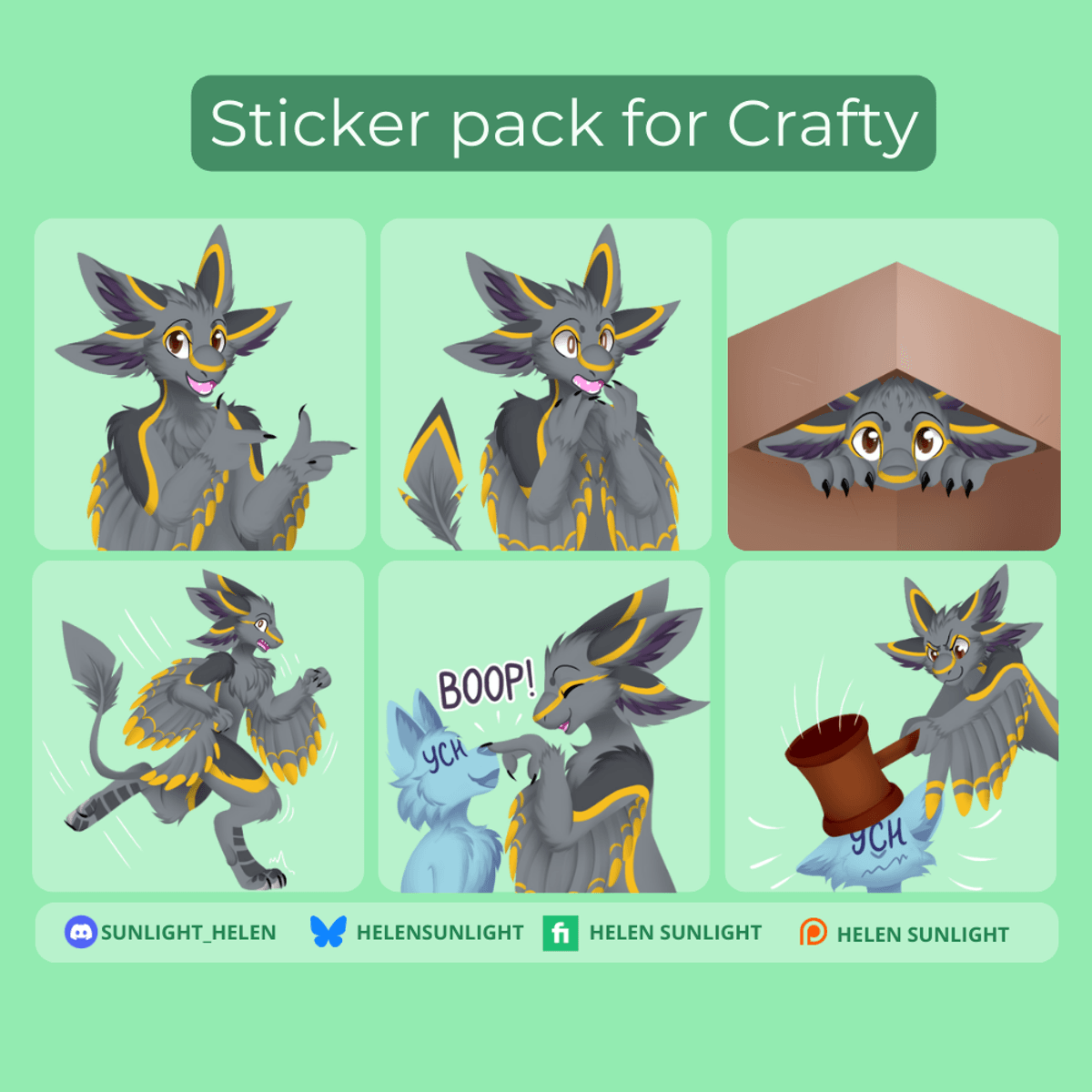 5 Custom stickers + 1 bonus sticker