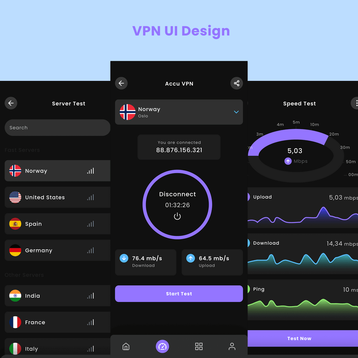 VPN UI Design | Figma Design | VPN Design | Complete VPN Design ...