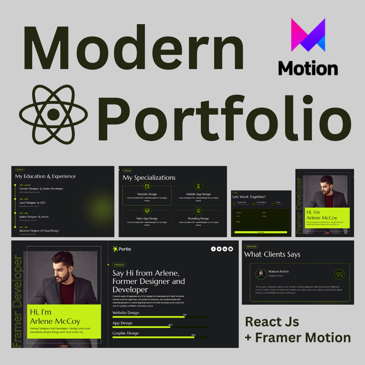 Stunning React JS Project  - Animated Portfolio Website with Framer Motion