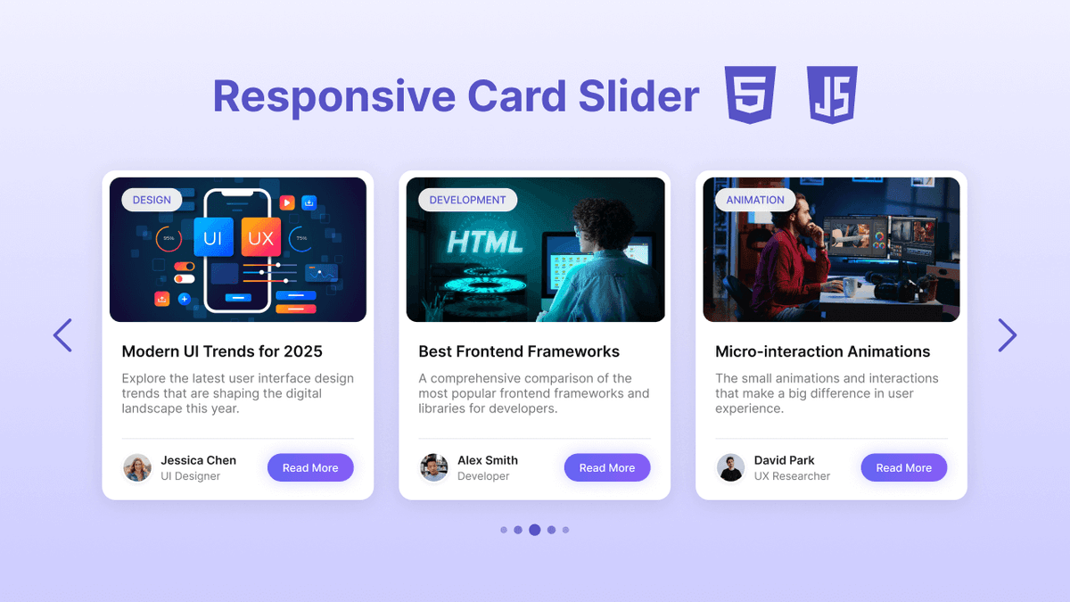 Responsive Card Slider in HTML CSS & JavaScript - Buymeacoffee