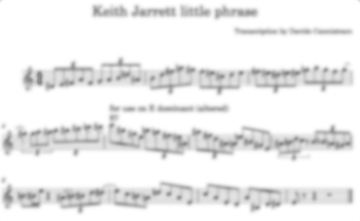 Keith Jarrett little phrase Transcription PDF