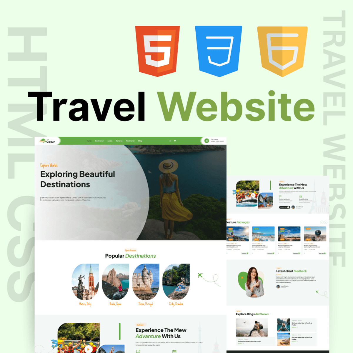 Responsive Travel Website Template | HTML CSS and JavaScript