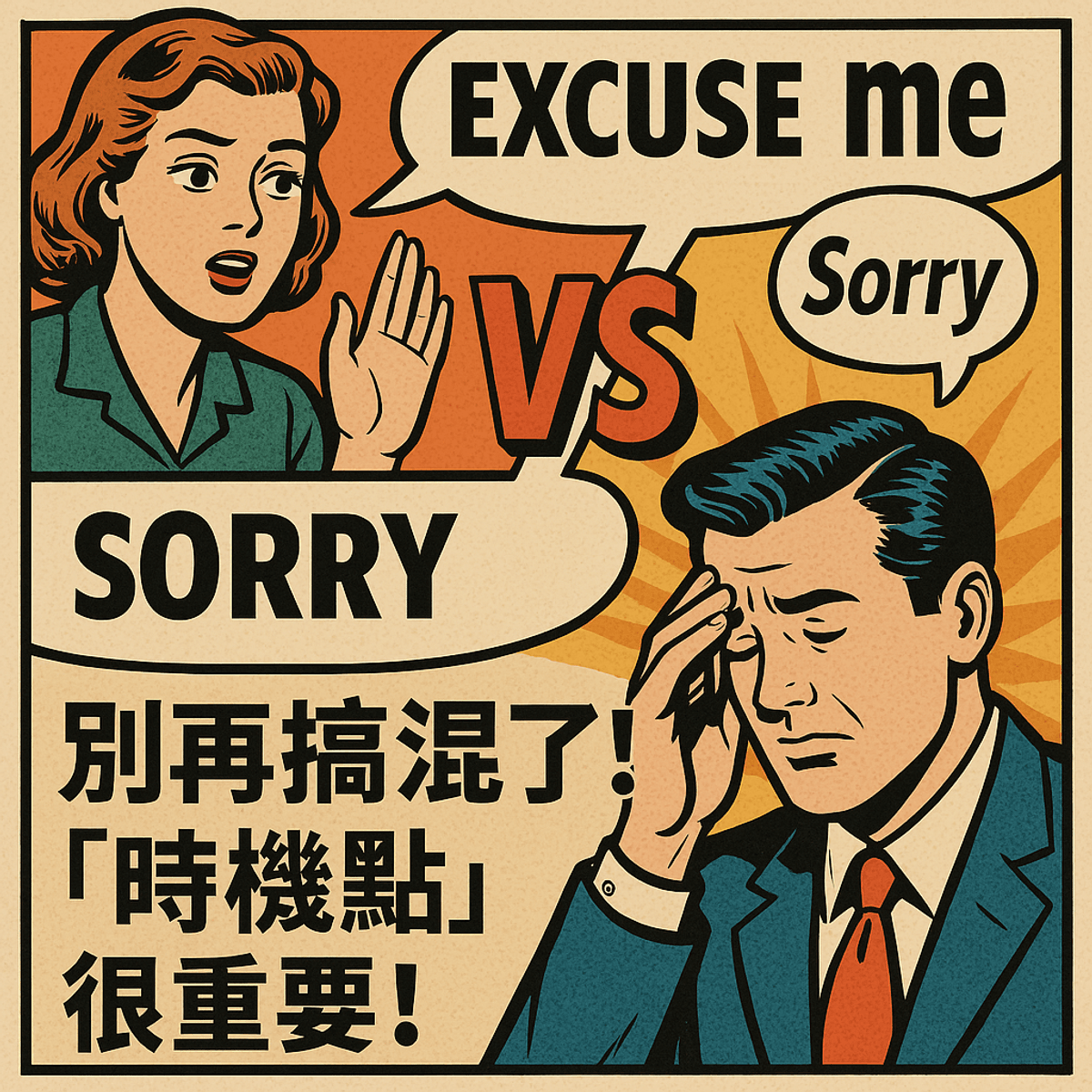 【Excuse me VS Sorry】別再搞混了！「時機點」很重要！