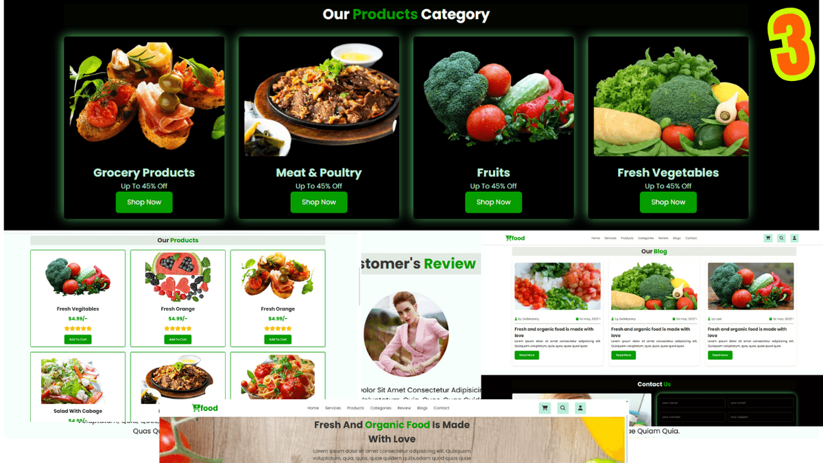 Complete Responsive Food / Restaurant Website Design Using HTML / CSS ...