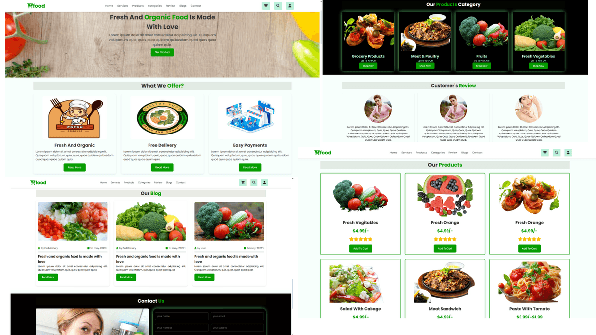 Complete Responsive Food / Restaurant Website Design Using HTML / CSS ...