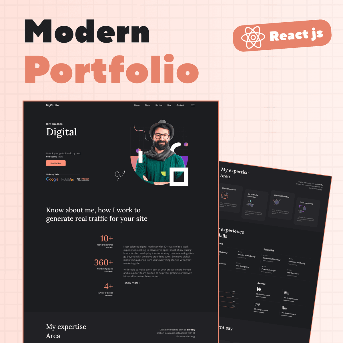 React Js Projects for Beginners | Modern Responsive Personal Portfolio