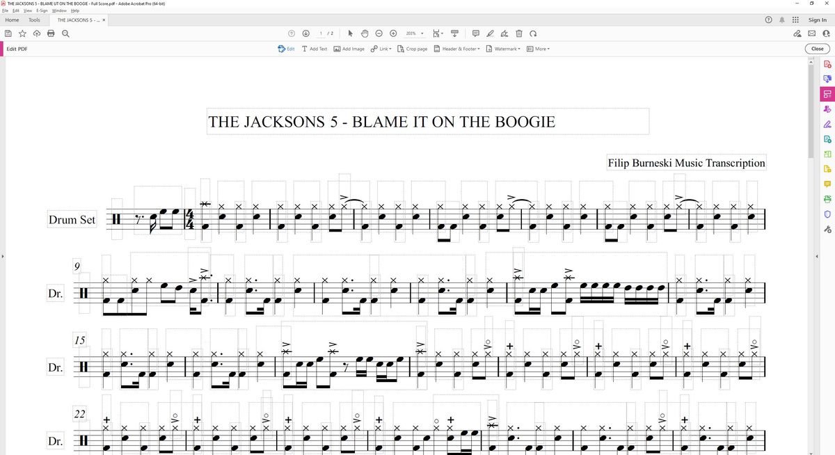 The Jacksons - Blame it on the boogie  PDF and play-along track