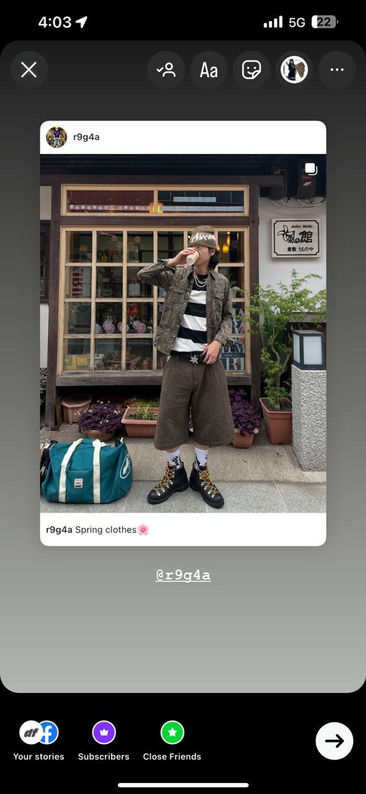 IG story fit repost