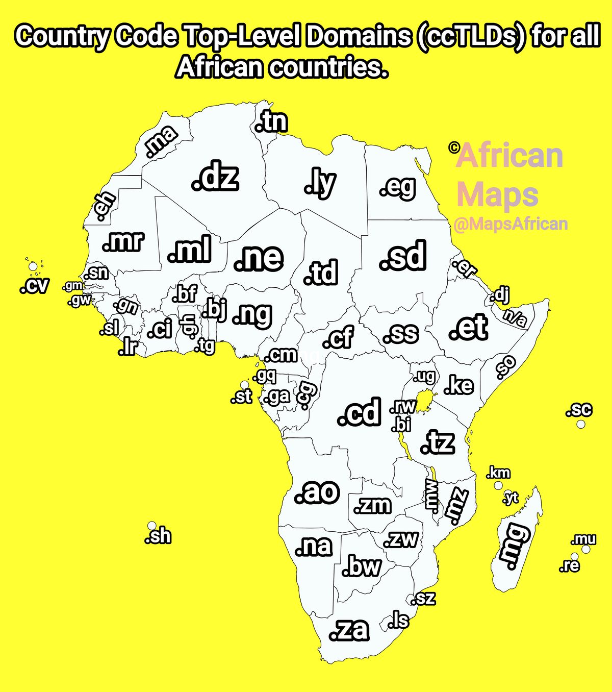 Country Code Top-Level Domains (ccTLDs) for all African Countries ...