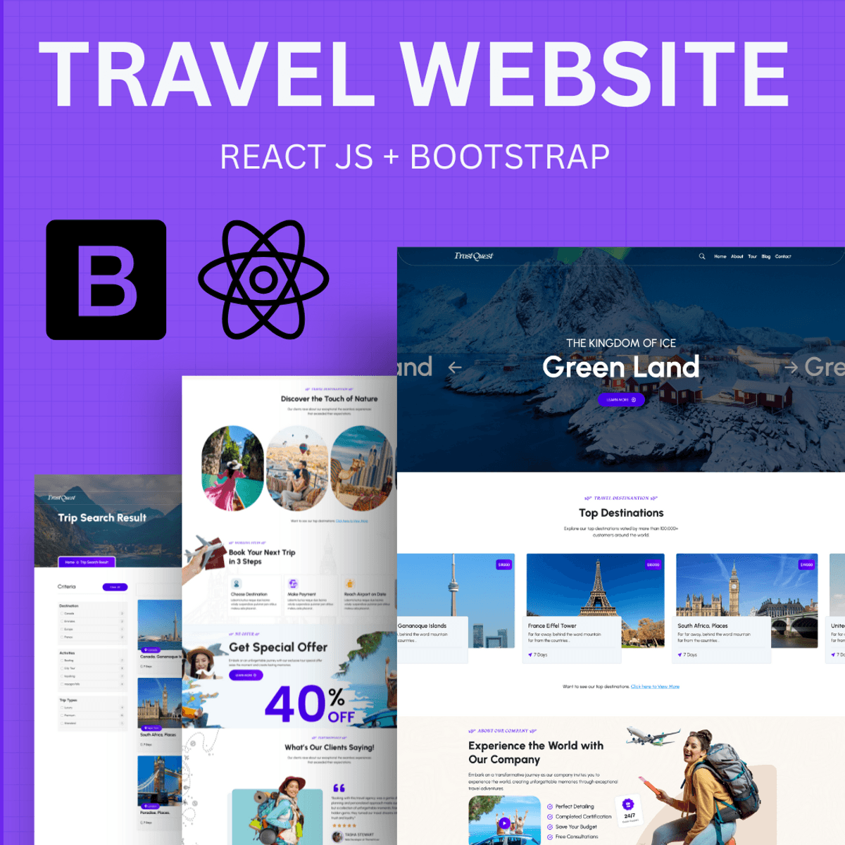 Responsive Travel Website Using React JS | Travel Web App for Beginners (2025)