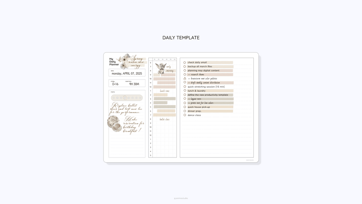 Daily, Weekly & Monthly Undated Templates | The Essentials Bundle