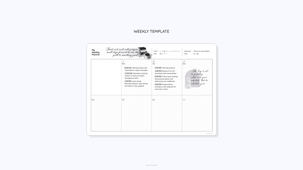 Daily, Weekly & Monthly Undated Templates | The Essentials Bundle