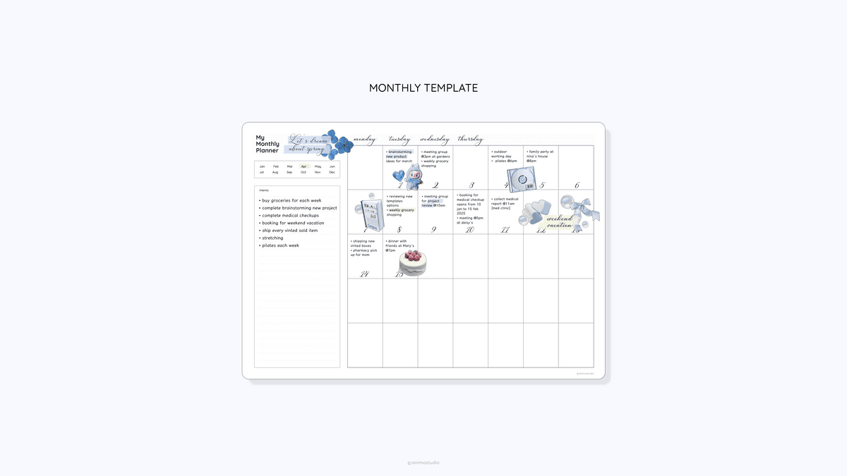 Daily, Weekly & Monthly Undated Templates | The Essentials Bundle