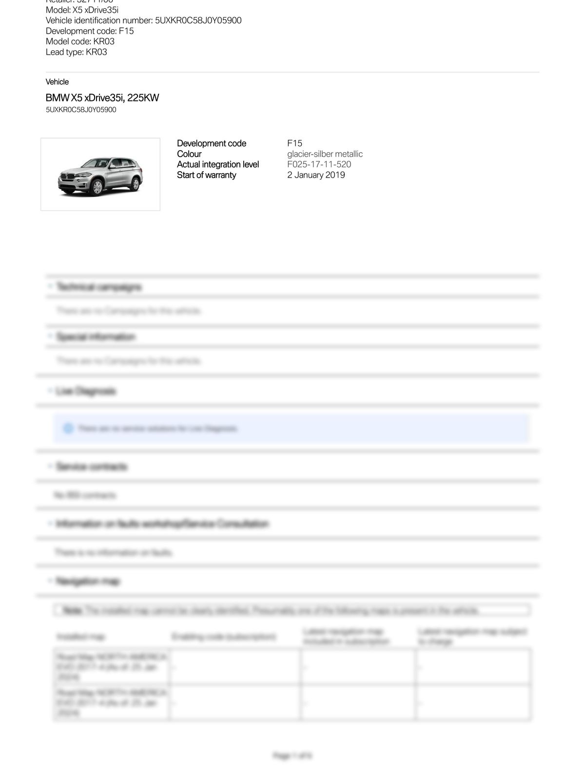 Service History Report VIN 5UXKR0C58J0Y05900