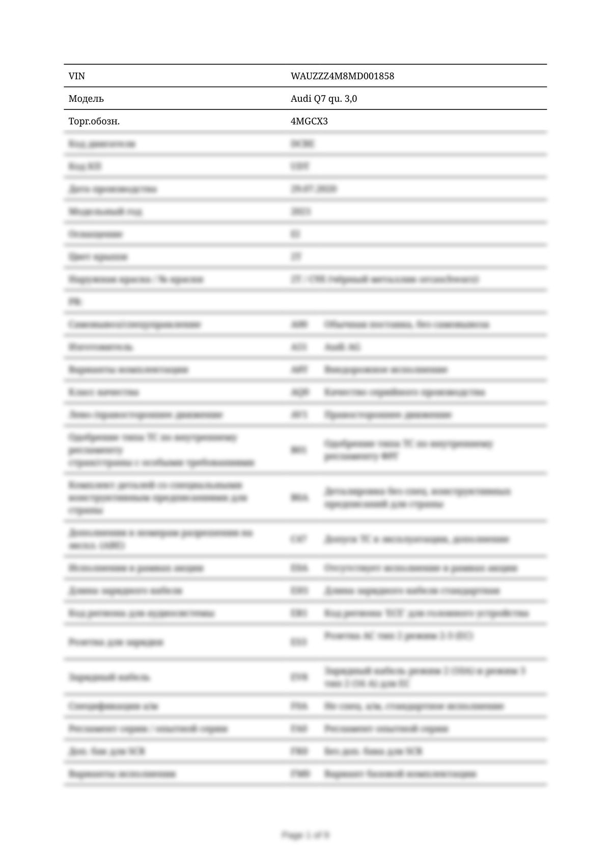 Build Sheet VIN WAUZZZ4M8MD001858