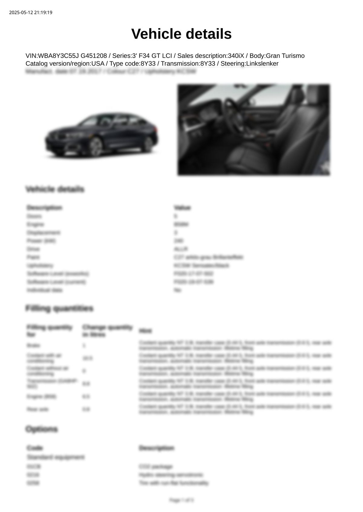 Build Sheet VIN WBA8Y3C55JG451208