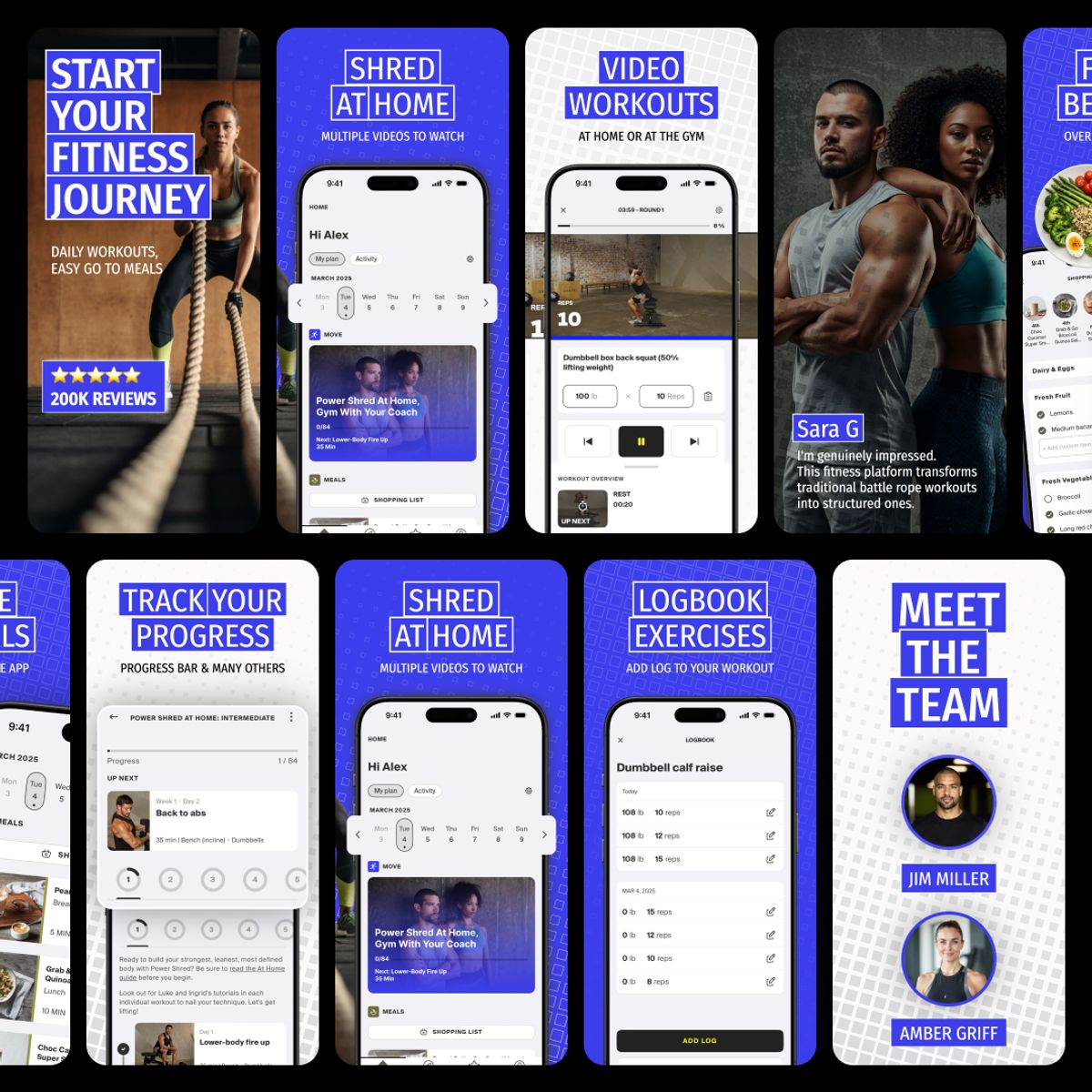 Fitness App 2 App Screenshots - AppMockUp Studio Template