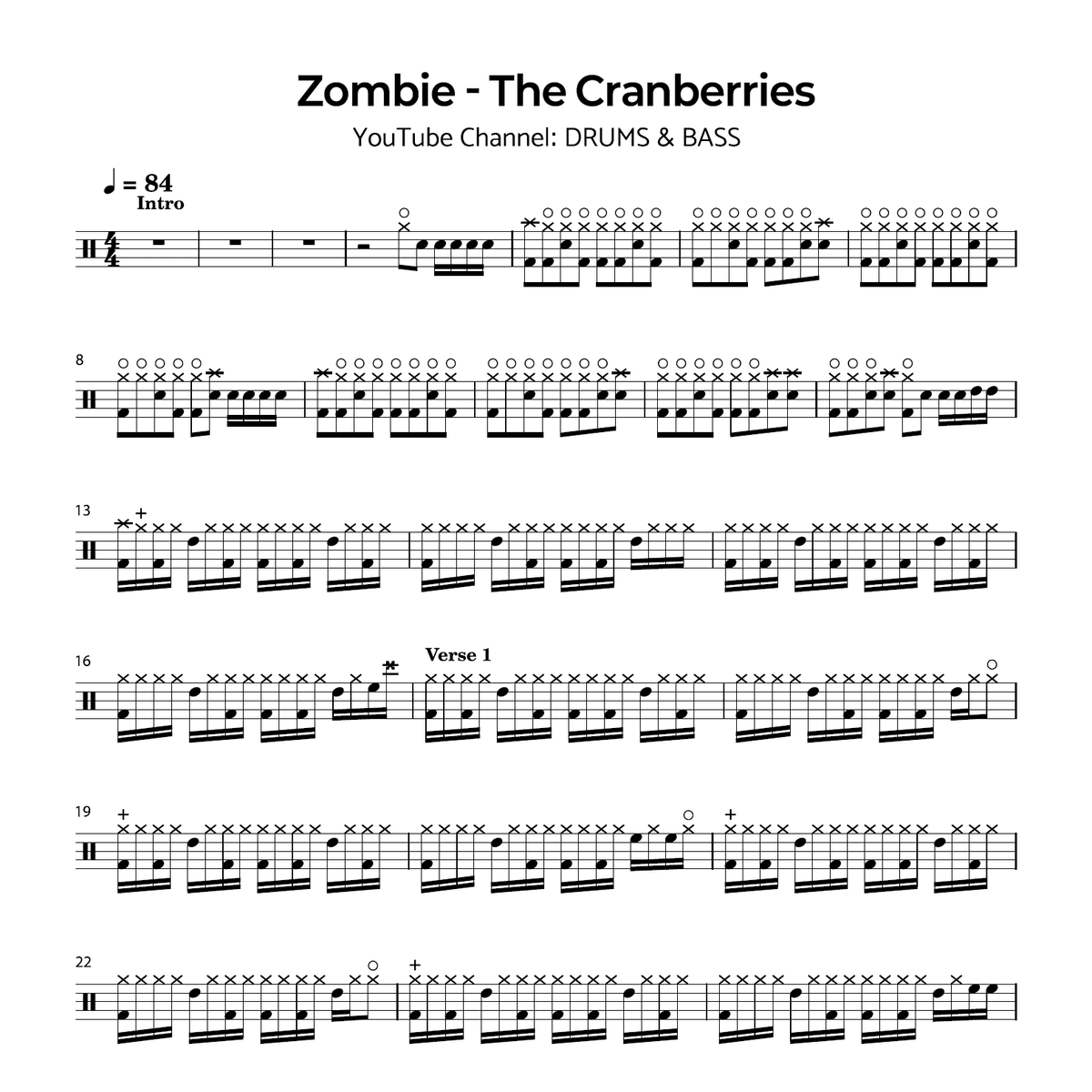 The Cranberries - Zombie | Sheet Music PDF & GP Files