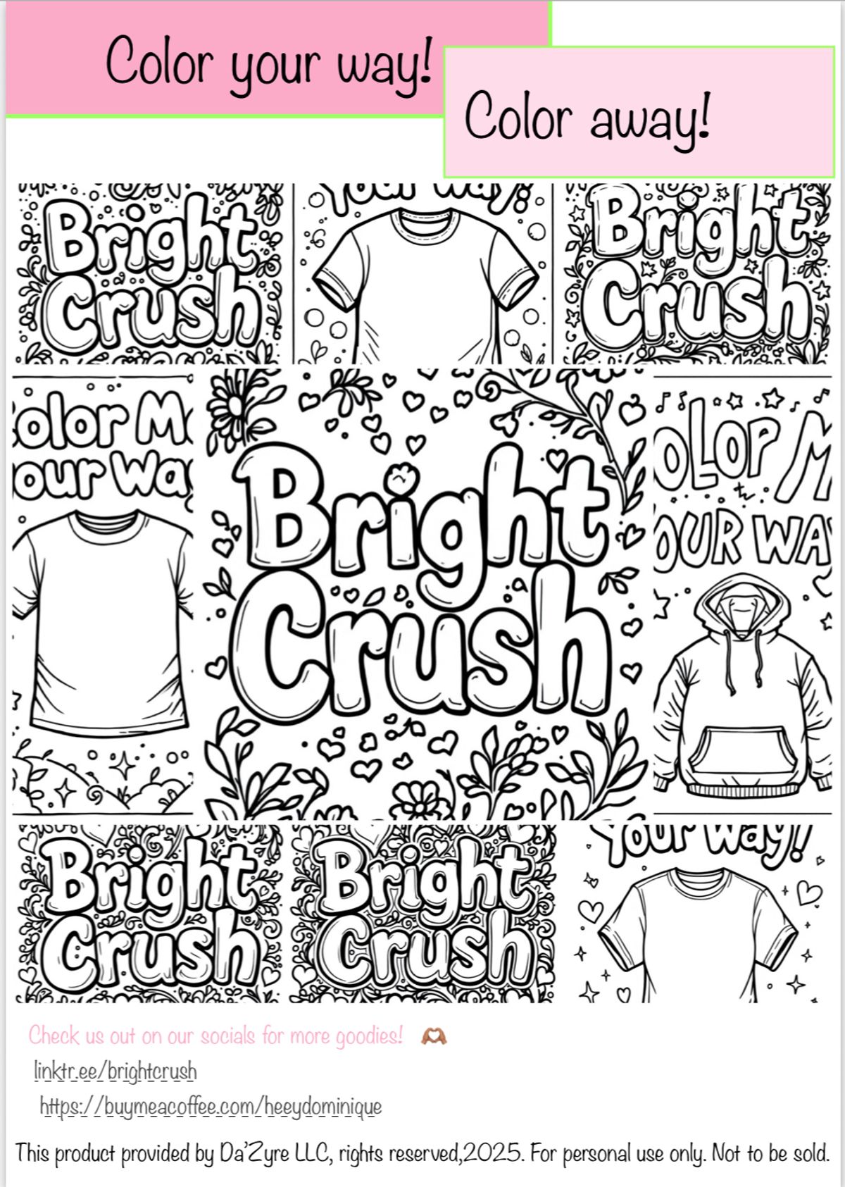 Bright Crush Coloring Pages
