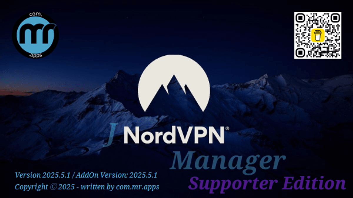 JNordVPN Manager add-on "Supporter Edition" v2025.5.1