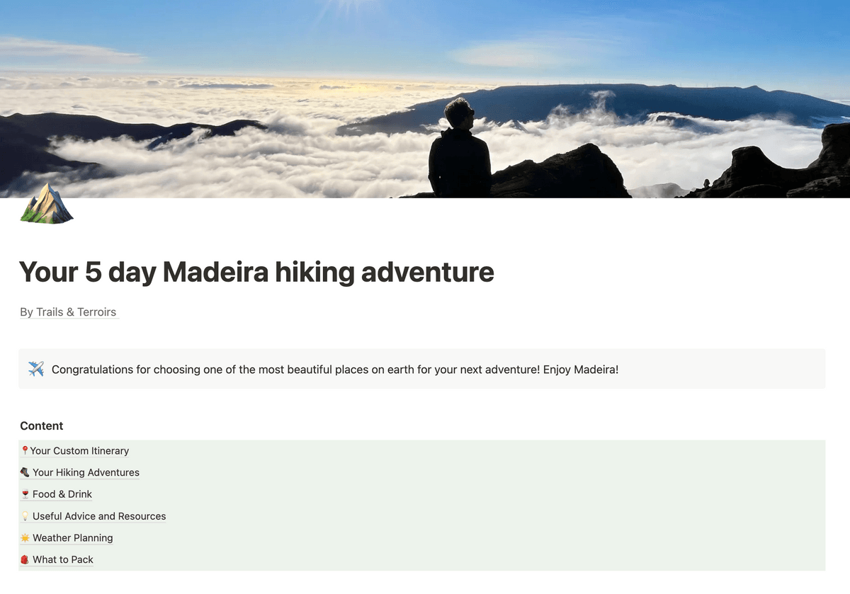 5-Day customizable Madeira hiking itinerary
