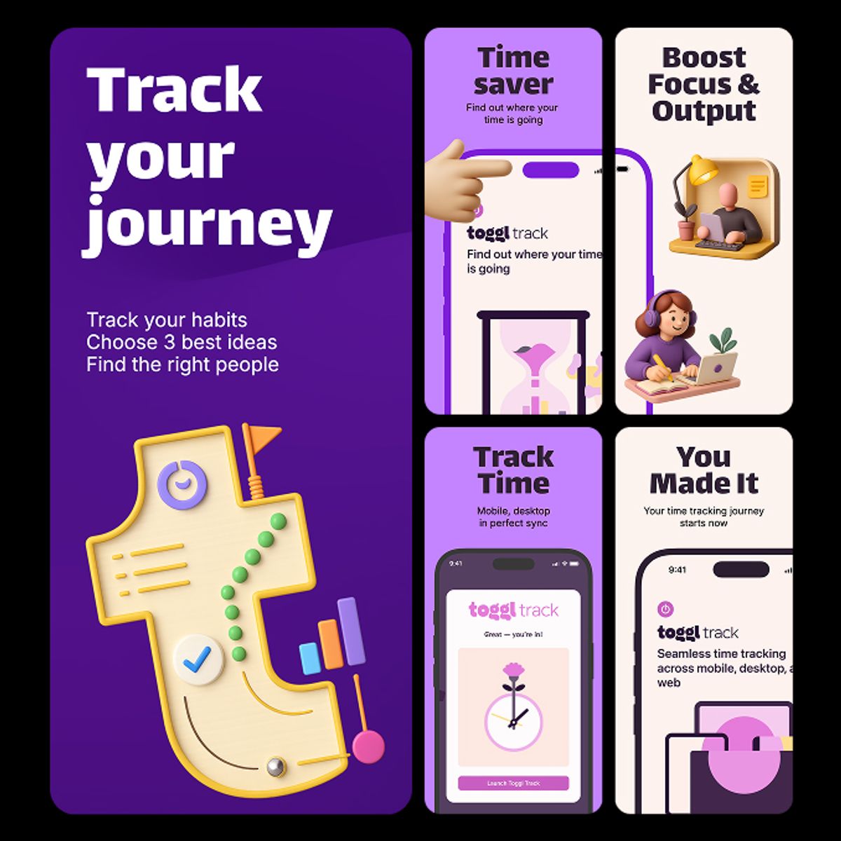 Tracking habits app screenshots