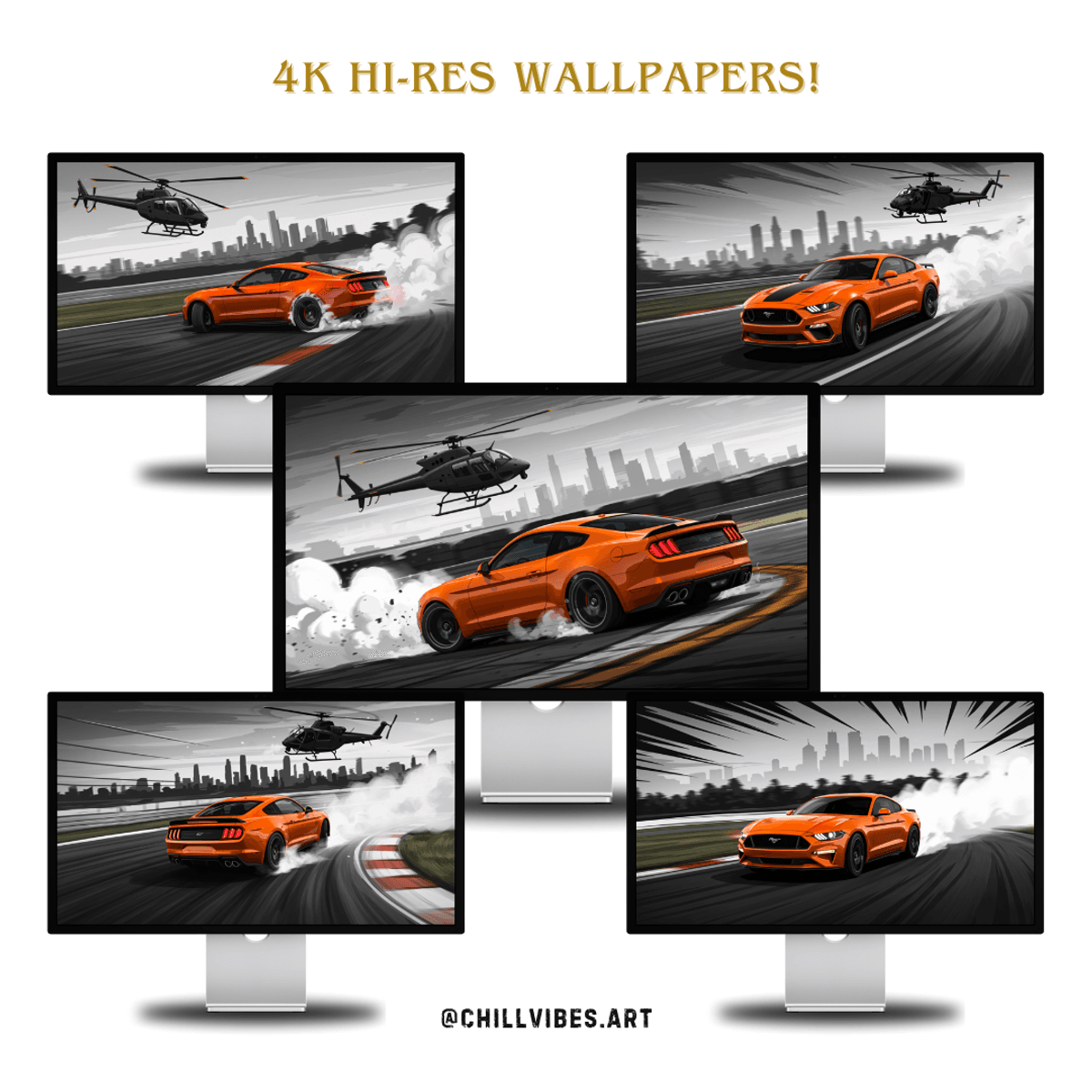 Mustang Drift 4K Wallpapers (Pack of 5) ✨