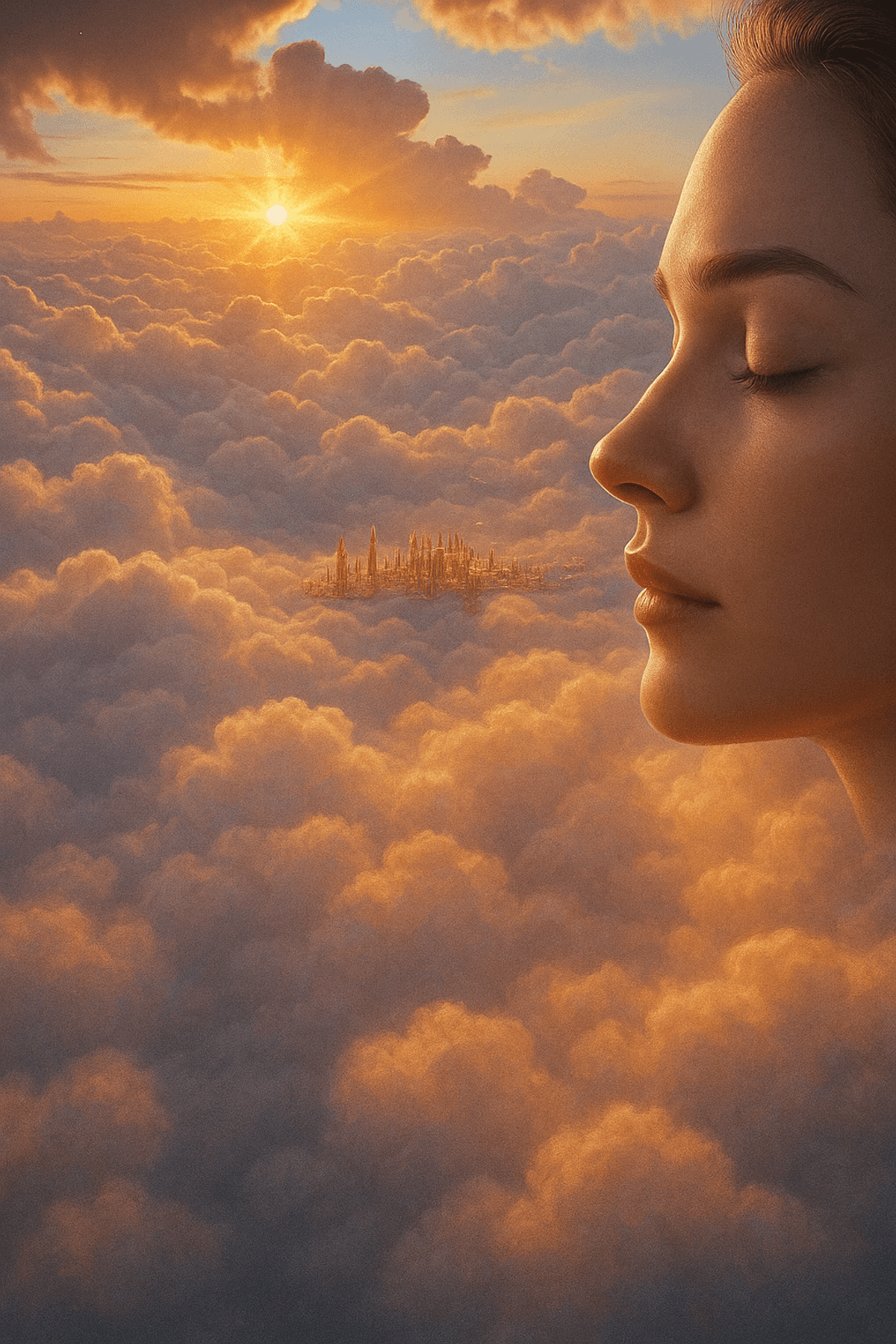 Angels at Prayer in the Clouds - Digital wallpaper/print