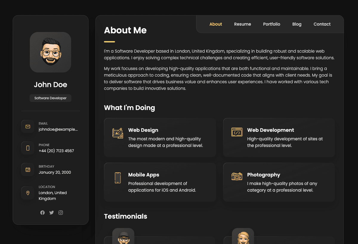 Professional Portfolio Template - "DevFolio Pro"
