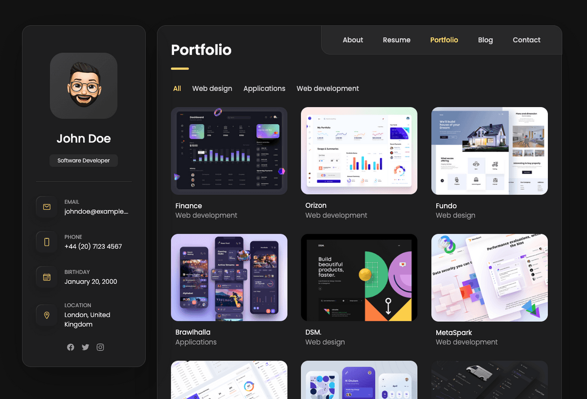 Professional Portfolio Template - "DevFolio Pro"