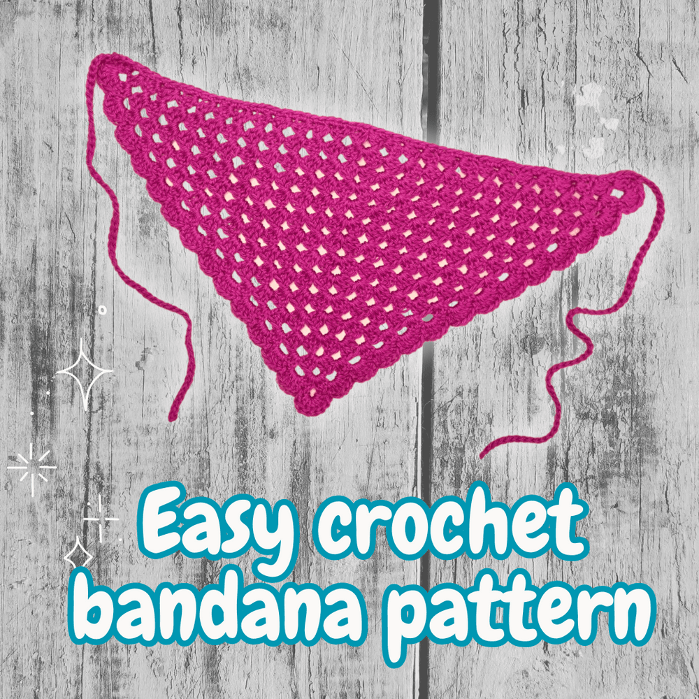 Easy Crochet Bandana Pattern - digital download only
